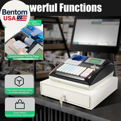 48 Keys Commercial Cash Register, Electronic Cashier Cash Register with Drawer B