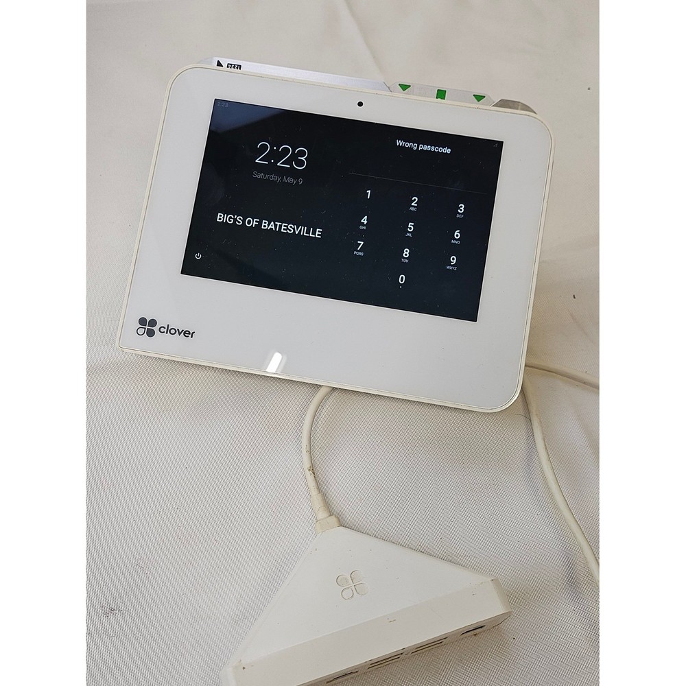 Clover Mini C302U Point of Sale POS System Terminal USB Hub Works Locked No Cord
