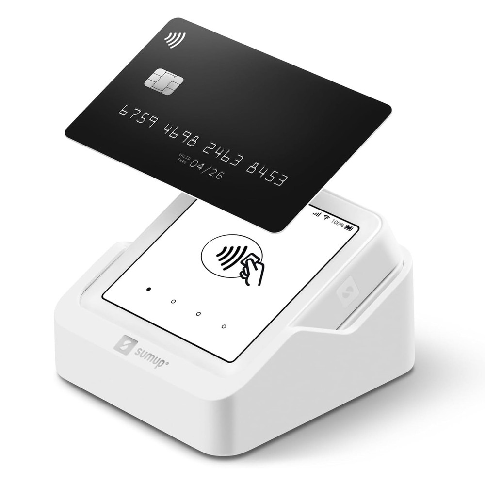 Sumup Solo Credit Card Payment Card Reader Charging Station. Full Touch-Screen