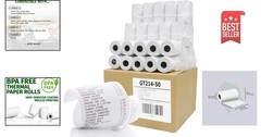Versatile 2-1/4″ x 50′ BPA Free Thermal Paper Rolls – 50 Count for All Receipts