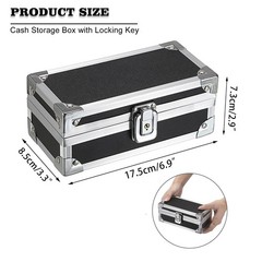 Cash Box with Lock, Aluminium Alloy Money Box for Cash Lockable Money Storage Bo