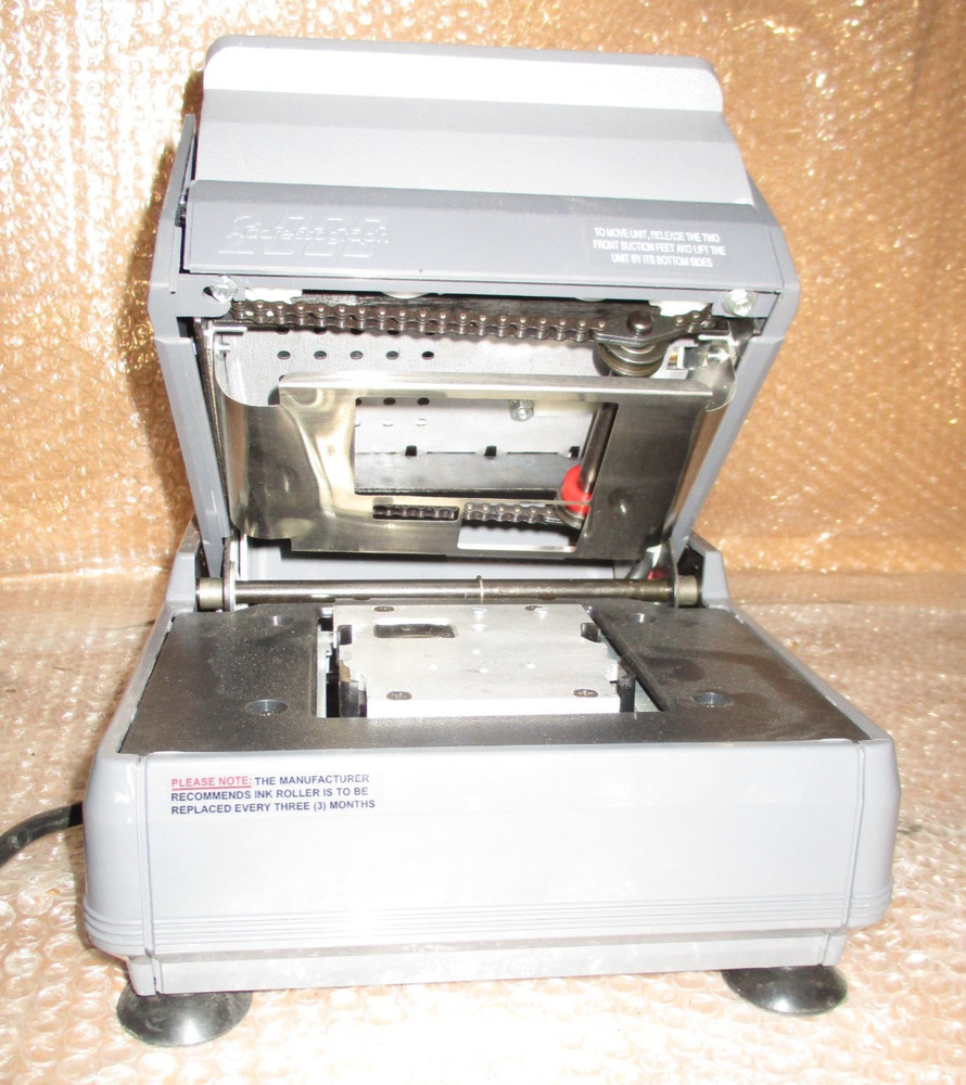 NewBold Addressograph 2000 Electric Card Imprinter Embosser Roller Badge Label