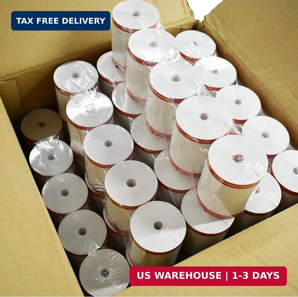 BuyRegisterRolls (Non Toxic Rolls- 48 GSM) 3 1/8″ x 230 Feet (50 Rolls) BPA Free