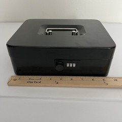 Black Cash Box with Money Tray Large 9.8×7.9×3.5 Inches Combination Lock