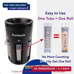 Automatic Coin Sorter 5 in 1 Coin Counter with Coin Wrappers, Sort Your Spare Ch