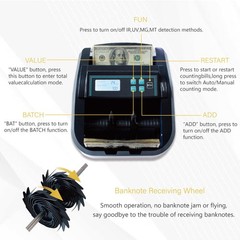 High-Speed Bill Counter Machine with LCD Display, UV/MG/IR Detection, Batch Mode