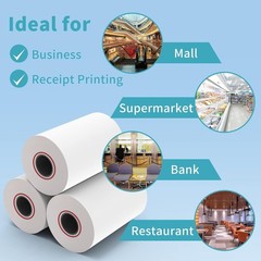 POS Receipt Printer Paper – 3-1/8″ x 230ft, 10 Rolls