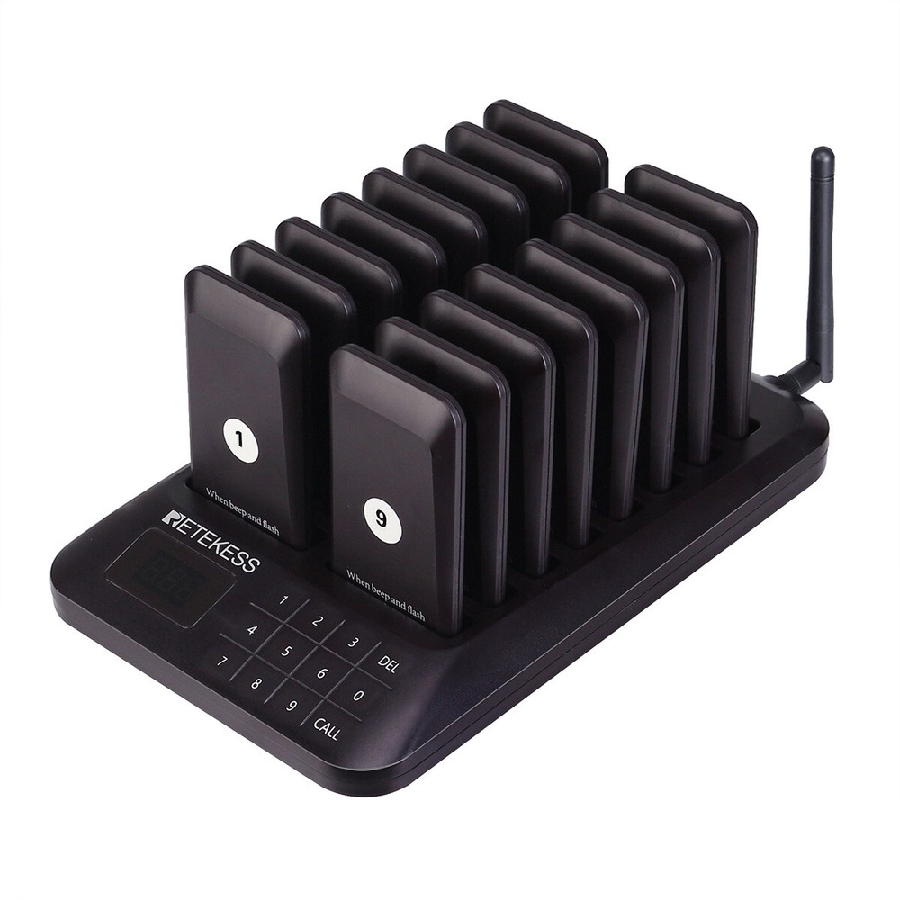 Retekess TD157 Restaurant Pager System Calling Queuing 16 Buzzers Touch Screen