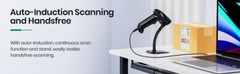 Anyeast Barcode Scanner W/Stand 2D 1D QR Code USB Wired Automatic 3Moudles POS