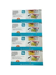 100 Tamper Evident Deposit Bags 9″ by 12″ 4 boxes of 25 NEW, Unopened, unused.