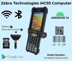 Zebra MC93 MC930B MC930B-GSEDG4NA Mobile Computer Barcode Scanner – Android 14