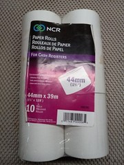 NCR Single-Ply Bond Paper Rolls, 1 3/4in. x 128ft., White, Pack Of 10 998390