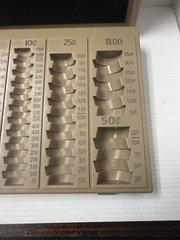 Nadex Coin Counter Handling Tray With Lid 6 Compartment Coin Sorter Teller Cashi