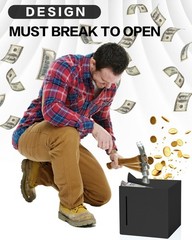 Money Saving Box, Unbreakable Piggy Bank for Adults Save $5,050 Metal Savings…