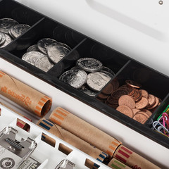 Cash Box with Combination Lock, Metal Money Box for Cash Register, Large Cash Lo