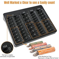 1PCS Black Coin Counter Tray -Change Counter Coin Counting and Sorting Tray w…