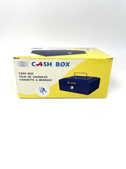Hearthsong Metal Cash Lockbox with Plastic Inner Tray, Lock & 2 Keys 8x6x3 – NEW