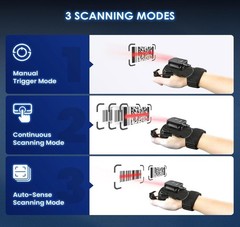Wearable Barcode Scanner Bluetooth 2D QR Ring Finger Inventory Reader Wireless