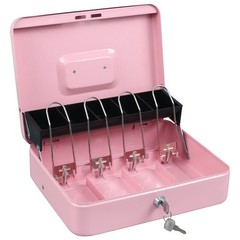 Cash Box with Money Tray and Key Lock,Tiered, Cantilever Design,4 Bill / 5 Co…