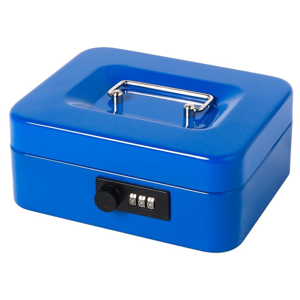 Small Cash Box with Combination Lock Metal Money Box for Cash Lock Box with M…