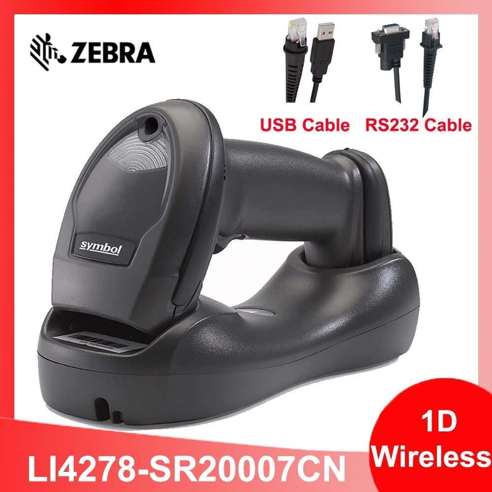 Zebra LI4278-SR20007CN Wireless Bluetooth USB/RS232 Barcode Scanner with Cradle
