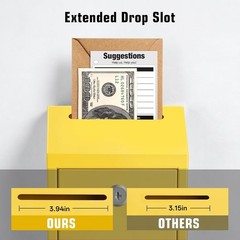 Locking Cash Box with Lock and Slot, Metal Money Donation Box with 4 Keys Wal…