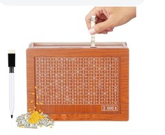 Cash Vault Wooden Savings Box Cash Saver Money Saving Challenge