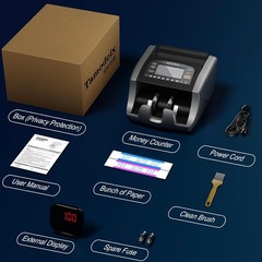 Money Counter Machine Bill Counter with Value Count, Dollar, Euro, MXN, UV/MG…