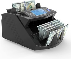 DETECK DT200 Money Counter Machine with Value Count Large 4” LCD Display Black