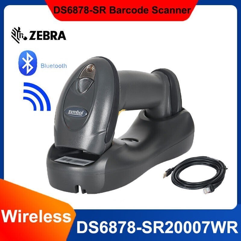 Symbol DS6878-SR20007WR Wireless Bluetooth USB Barcode Scanner with Cable&Cradle
