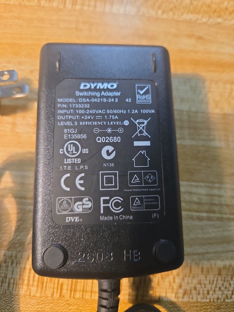 Genuine DYMO DSA-0421S-24 Switching AC Power Supply Adapter 24V 1.75A OEM n/PC