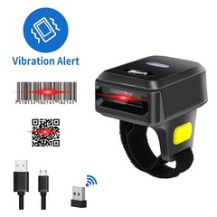 Alacrity 2D Wireless Ring Barcode Scanner,Portable Bluetooth Wearable Finger