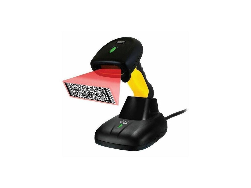 Adesso Bluetooth & 2.4Ghz Wireless Waterproof 2D Barcode Scanner Nuscan5200