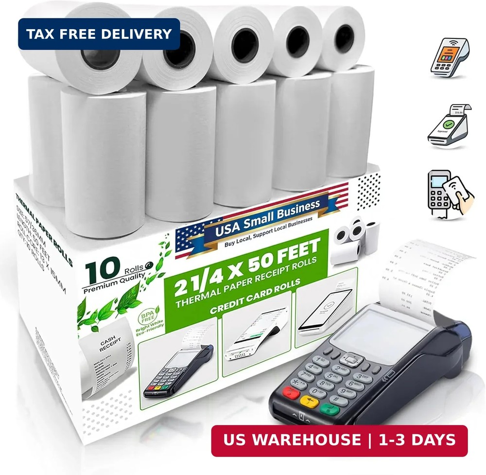 PM Company Thermal Paper Receipt Rolls – BPA-Free Receipt Paper for Credit Card