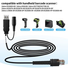 USB Power Cable 3M for Zebra DS3678 LI3608 DS3600 DS3608 DS8108 CBA-U42-S07PAR