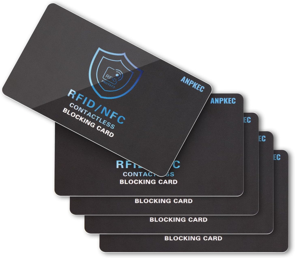 5 Pack RFID Blocking Card NFC Blocker Credit Card Passport Protector Wallet