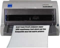 9-1/2 x 11 Inches NCR Continuous Feed Computer Paper 2-Ply 1000 Count