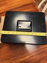 Secure Cash Box with Lock and Tray – Ideal for Yard Sales and Small Businesses