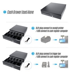 POS Cash Register Drawers Cashier Cashbox With 5 Bill 5 Money QCIE