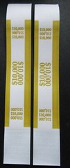 2 – Mustard $10,000 Cash Money Self-Sealing Straps Currency Bands