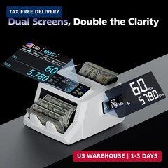 LOLARAN N71 Money Counter Machine Mixed Denomination, Dual-Display Mixed Denomin