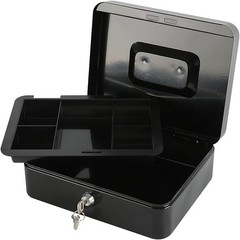 Durable Large Cash Box with Key Lock, 9.84″x7.87″x3.54″