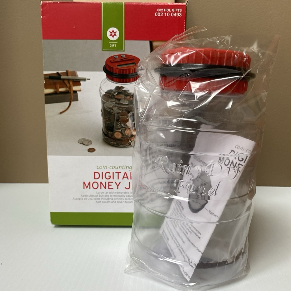 Plastic Digital Money Jar Coin Counting 2012 Target NEW (Old Stock) w/ Red Lid