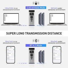 1D 2D Bluetooth Barcode Scanner, 3-in-1 Wireless, TFT Screen, iOS, Android