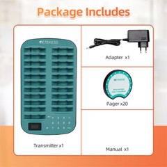 Retekess TD167F FM Restaurant Paging System Guest Queuing 20 Buzzers Food Truck