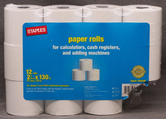 11 Paper Rolls 2 1/4″ x 130′ Calculator Cash Register Adding Machine White