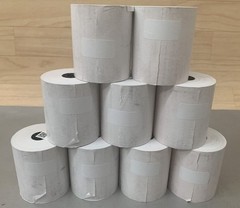 Lot of 10 Staples 3 1/8″ x 230ft (8cm x 70m) White Thermal Paper Rolls