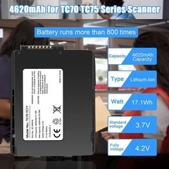 10X BT-000318 TC70 Battery for Zebra Scanner TC75 TC7X Series BTRY-TC7X-46MPP-01