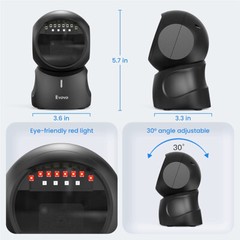 Eyoyo 2D QR Code Desktop Barcode Scanner Automatic Scanning for POS Library Shop