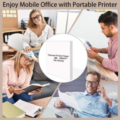 A4 Thermal Paper 100 Sheets, 8.27×11.69 Inch, Printer Compatible
